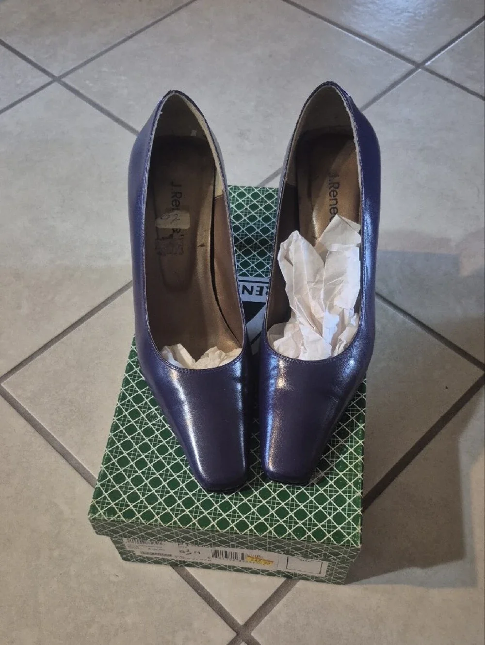 J.Renee Women's Shimmery Purple Square-Toe Pumps